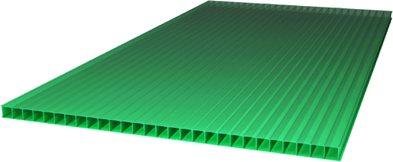 Сотовый поликарбонат (2100*6000*4) цвет зеленый (Поликарбонат)