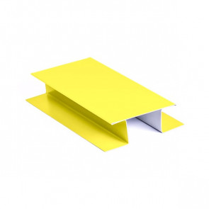 H – профиль сложный (широкий) для БЛОК ХАУСА двойного, 2 м, полиэстер, RAL 1018 (цинково-желтый)