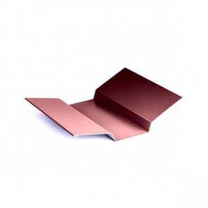 Накладка ендовы фигурная (80*70*80), 1,25 м, стальной бархат RAL 3005 (винно-красный)