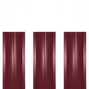 Штакетник металлический ШМ-114 (прямой) 0,45 полиэстер RAL 3005 (винно-красный)
