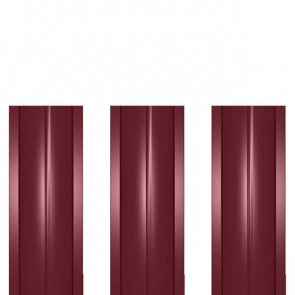 Штакетник металлический ШМ-114 (прямой) стальной бархат 0,5 RAL 3005 (винно-красный)