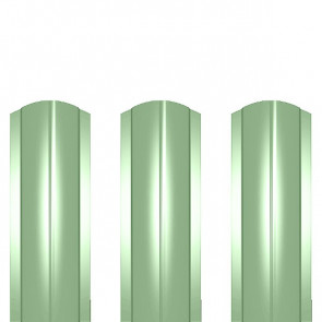 Штакетник металлический ШМ-114 (фигурный) 0,5 полиэстер RAL 6019 (бело-зеленый)