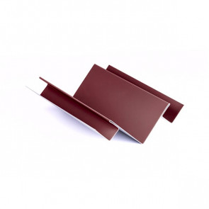 Внутренний угол сложный для металлосайдинга, 1,25 м, полиэстер, RAL 3005 (винно-красный)